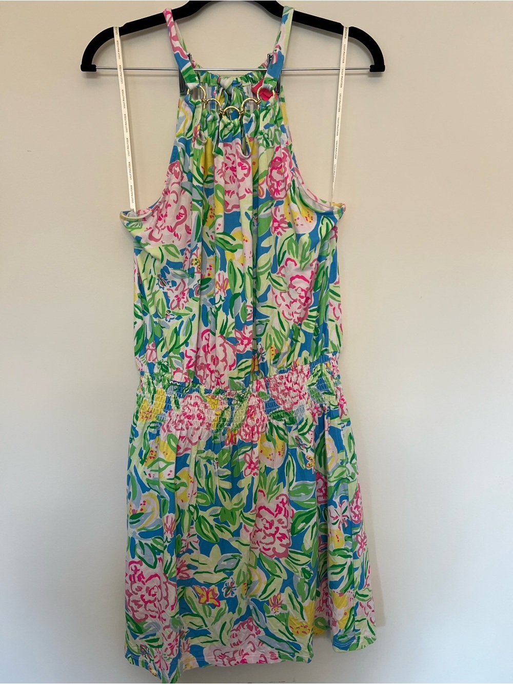 Lilly Pulitzer Pink & Green Floral Halter Romper